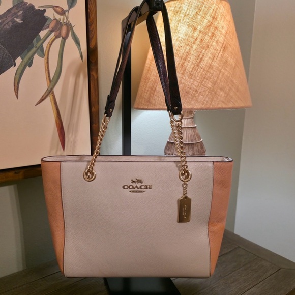 Coach Handbags - Coach White and Tan Tote Bag